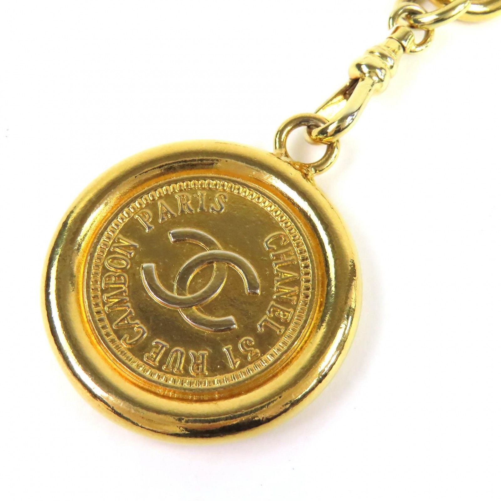 Chanel CC Logo Coin Motif Plate Chain — view 4