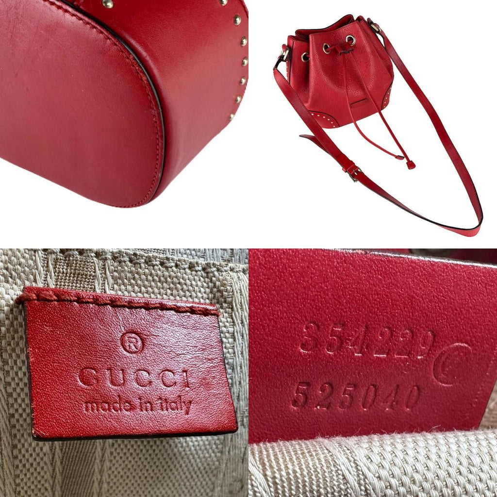 Gucci Shoulder Bag Leather Red — view 9
