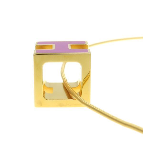 Hermes Cage de Ash Cube Necklace Gold Plated — view 3