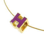 Hermes Cage de Ash Cube Necklace Gold Plated — view 2