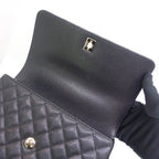 Chanel Large Top Handle Flap Bag Grain Calfskin BK — view 6