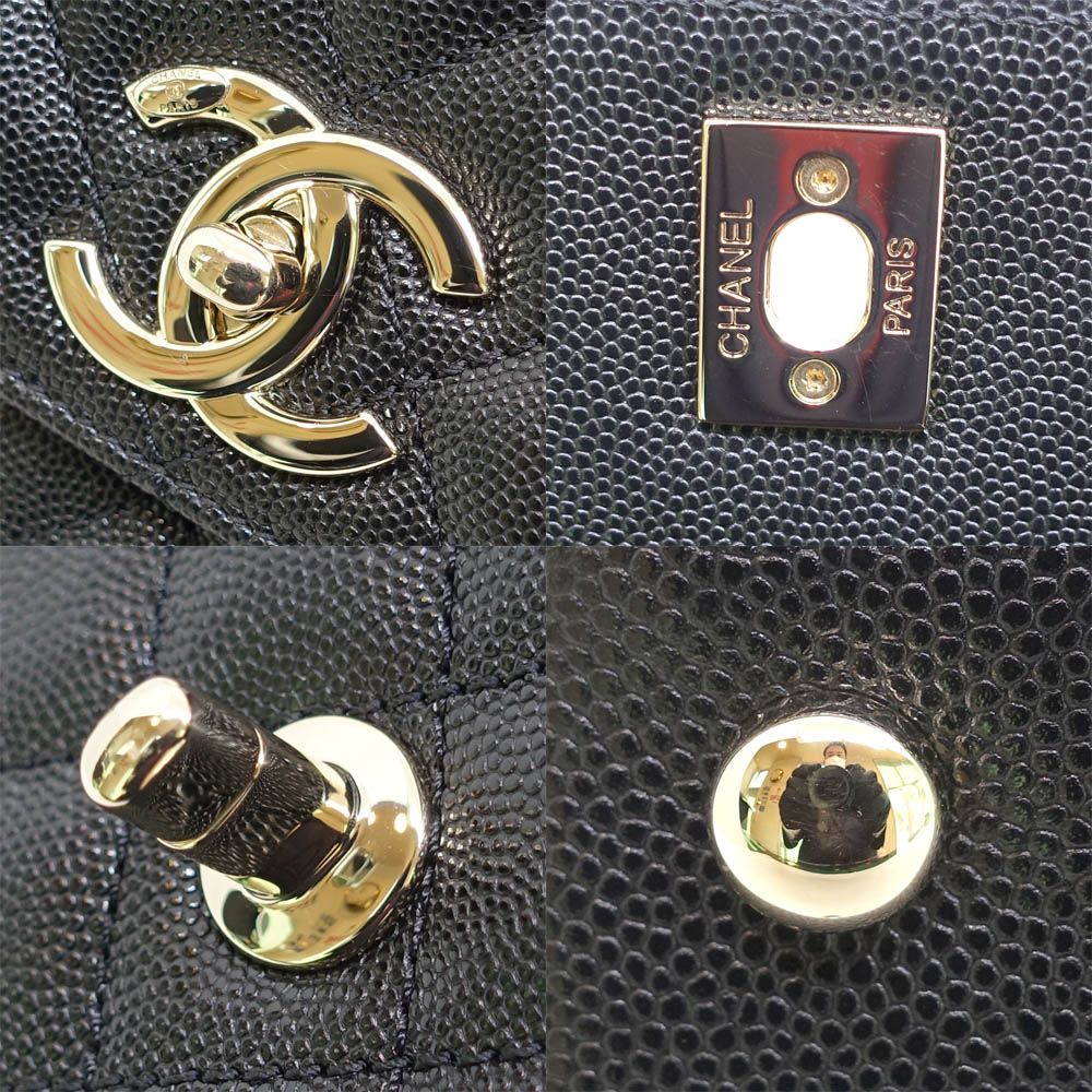 Chanel Large Top Handle Flap Bag Grain Calfskin BK — view 9