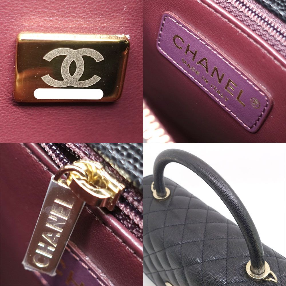 Chanel Large Top Handle Flap Bag Grain Calfskin BK — view 8