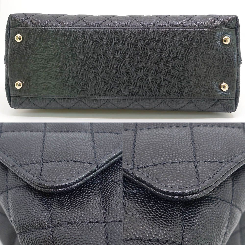 Chanel Large Top Handle Flap Bag Grain Calfskin BK — view 4