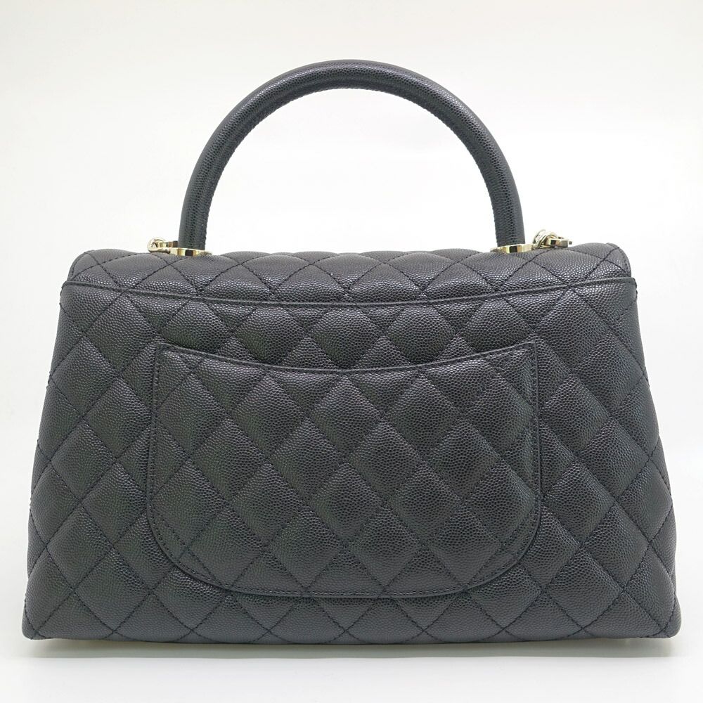 Chanel Large Top Handle Flap Bag Grain Calfskin BK — view 2