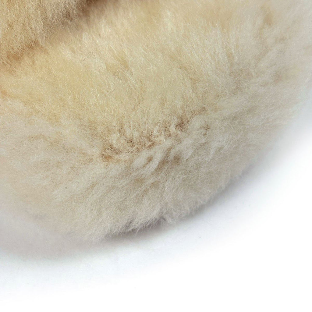 Celine Slide Triomphe Sandals Shearling Shoes Fur Ivory — view 6