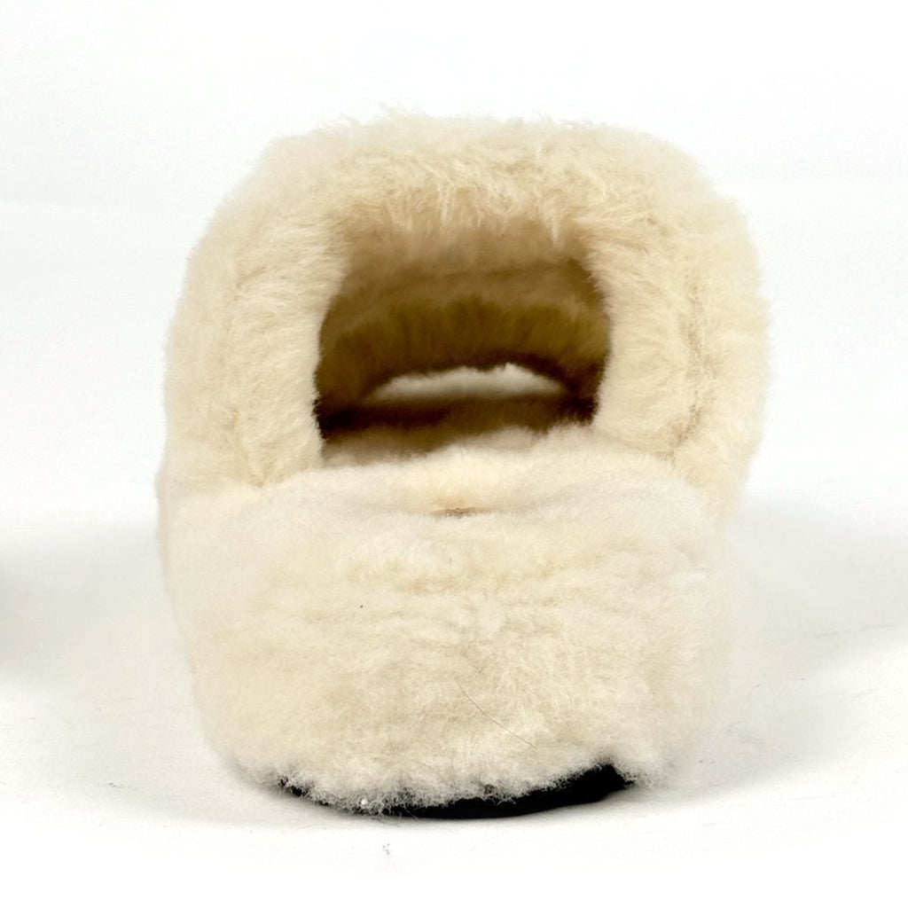 Celine Slide Triomphe Sandals Shearling Shoes Fur Ivory — view 3