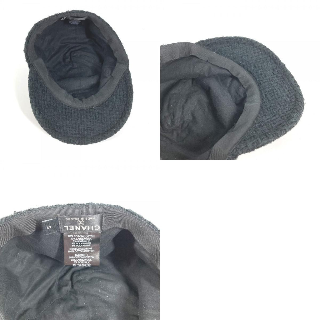 Chanel Cap CC Logo Cotton Black — view 9