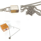 Louis Vuitton Necklace Collier LV Stone Taiga Eye Pendant Silver Brown — view 9
