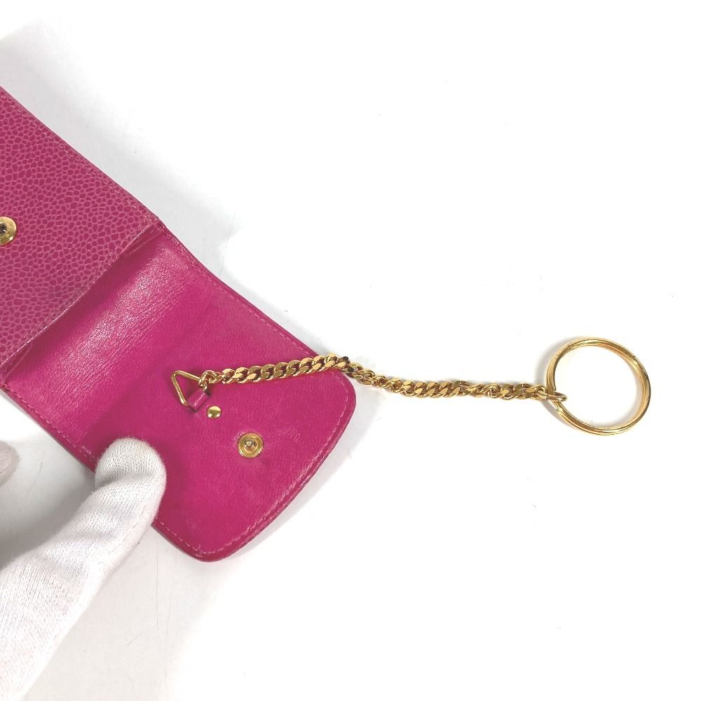Chanel Pouch CC Logo Caviar Leather Pink — view 6
