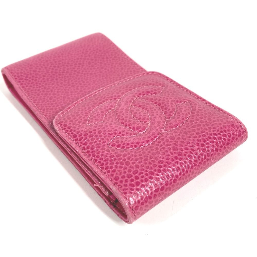 Chanel Pouch CC Logo Caviar Leather Pink — view 3