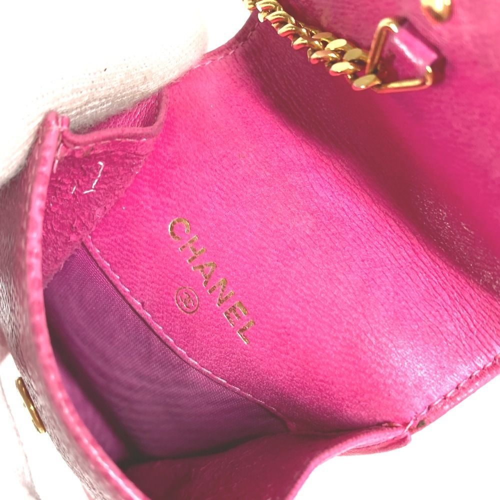 Chanel Pouch CC Logo Caviar Leather Pink — view 9