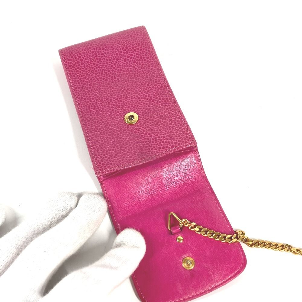 Chanel Pouch CC Logo Caviar Leather Pink — view 7