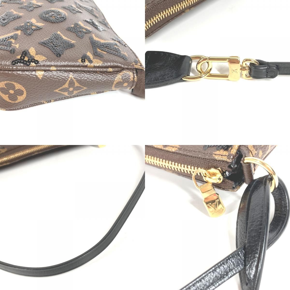 Louis Vuitton Shoulder Bag Pochette Monogram Canvas Brown — view 8