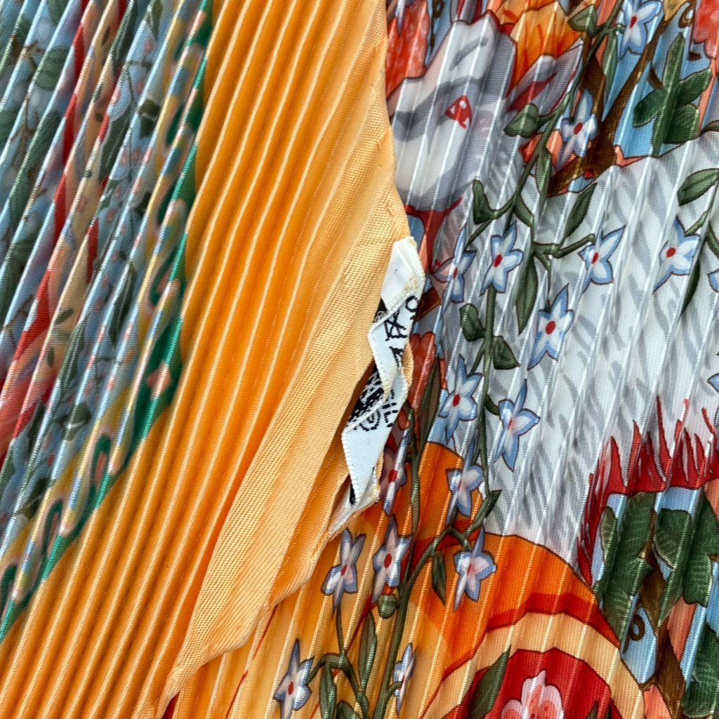 Hermes Scarf Pleated Axis Mundi Center of the World Yellow — view 7