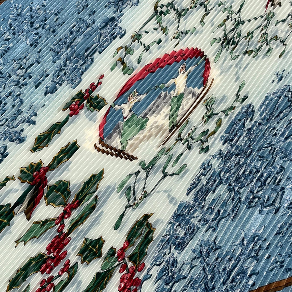 Hermes Scarf Pleated Silk Neige D'antan Last Year's Snow Blue — view 6