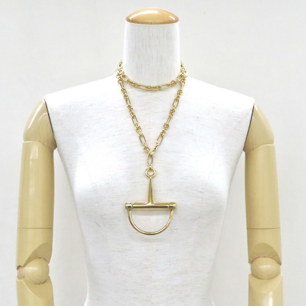 Gucci Half Horsebit Necklace Yellow Gold — view 7