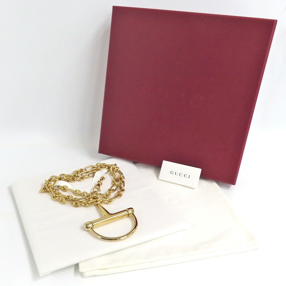 Gucci Half Horsebit Necklace Yellow Gold — view 9