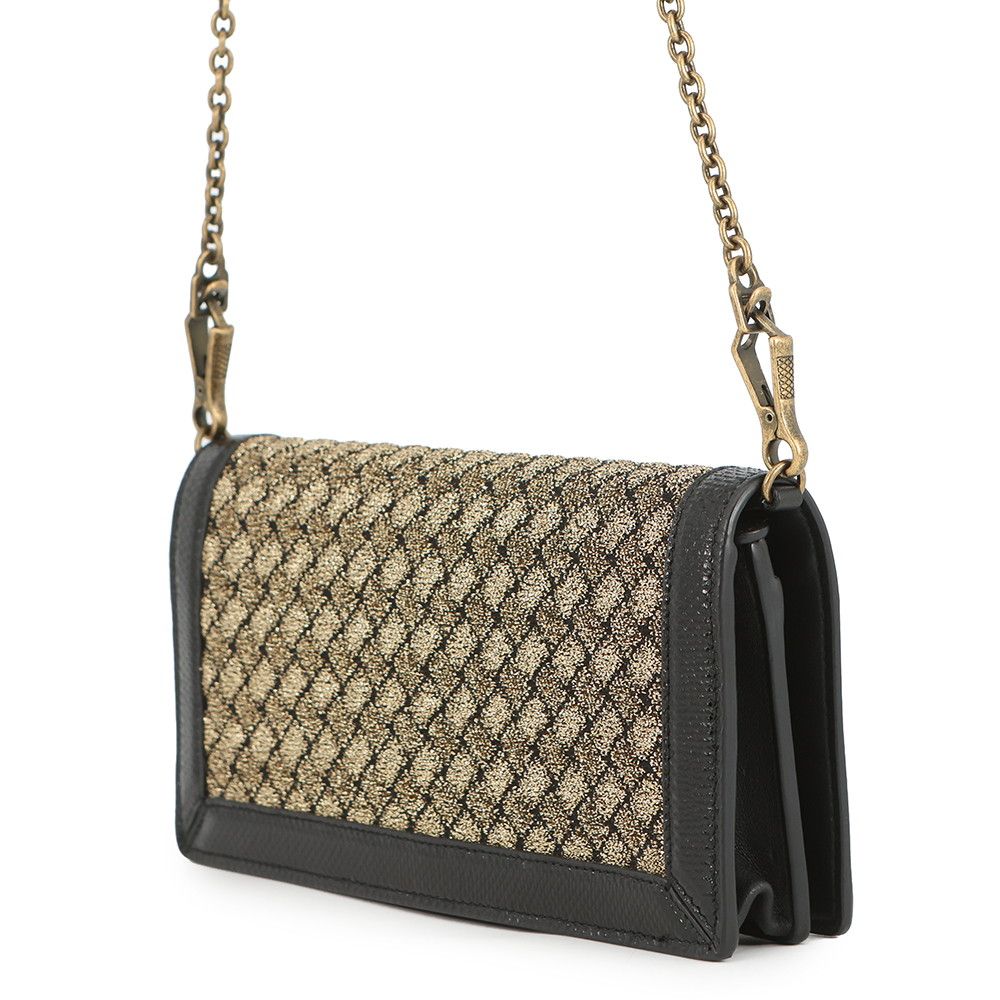 Bottega Veneta Chain Wallet Intrecciato Nylon Leather — view 2