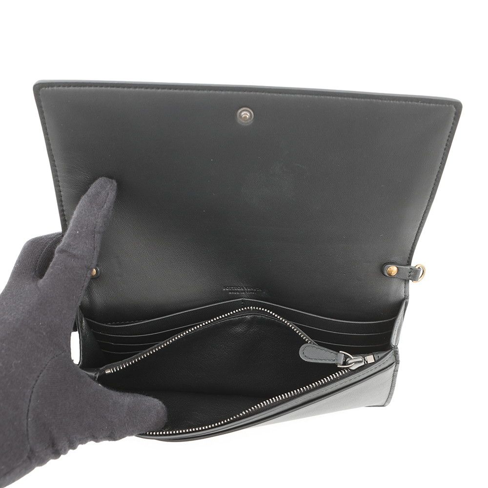 Bottega Veneta Chain Wallet Intrecciato Nylon Leather — view 6