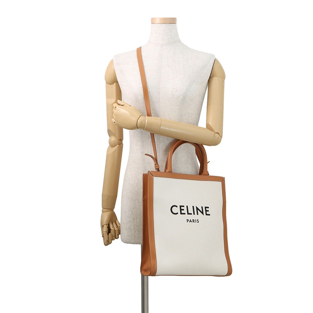 Celine Tote Vertical Cover Small 2-Way Shoulder Bag Natural Tan — view 5