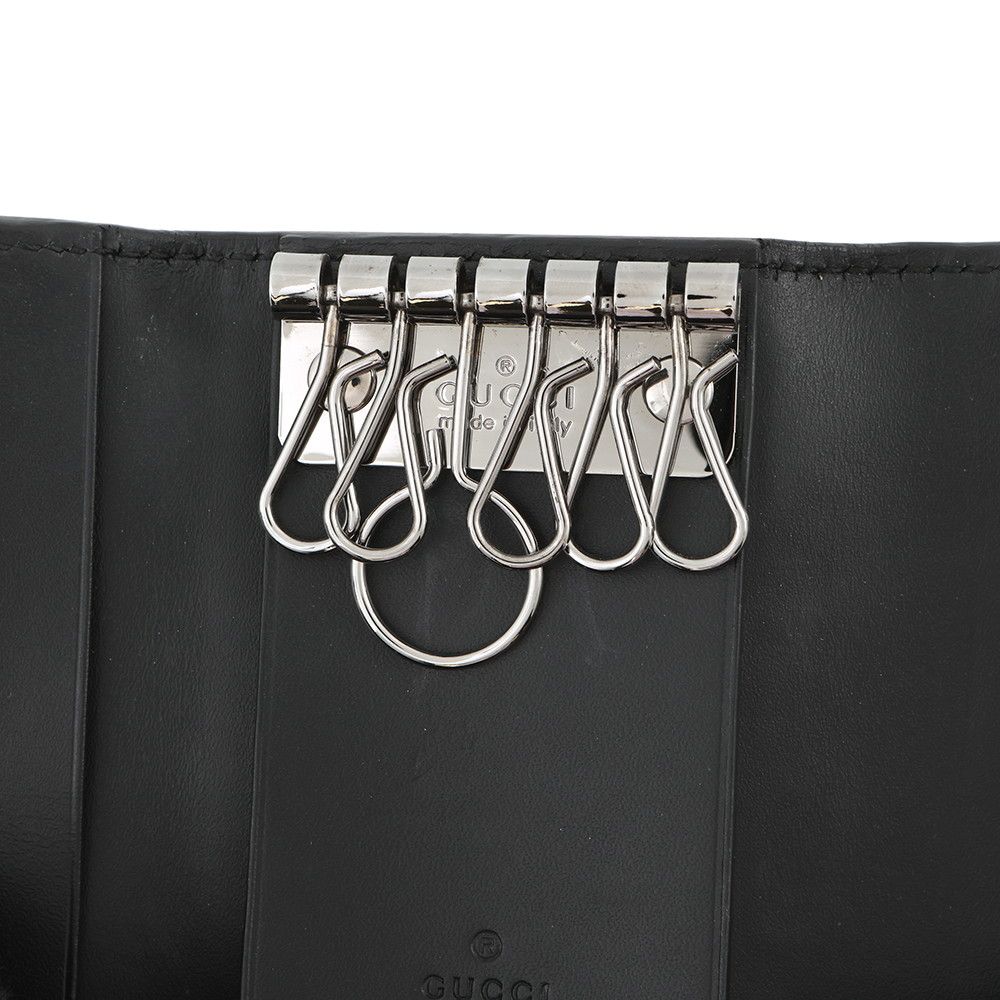 Gucci 6 Key Case Guccissima Leather Black Holder — view 5