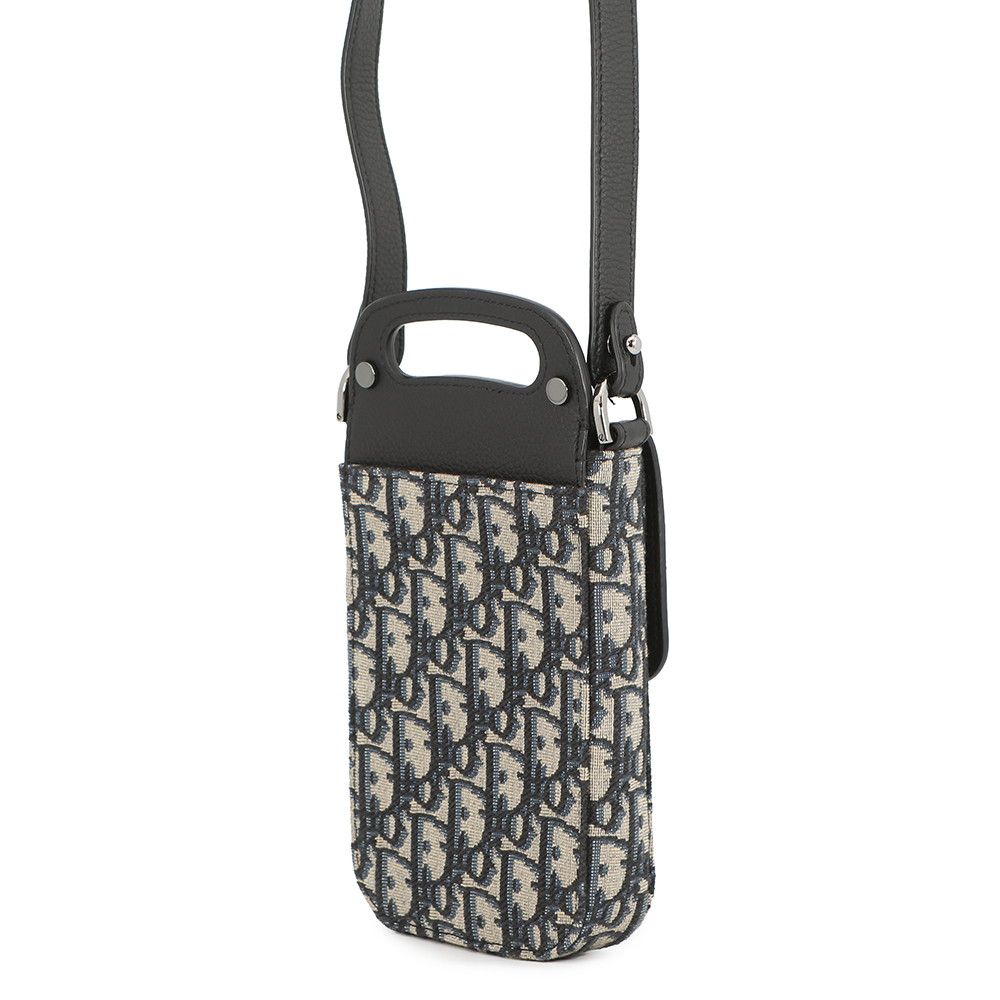 Dior Shoulder Bag Oblique Saddle Vertical Pouch Black Beige Navy — view 2