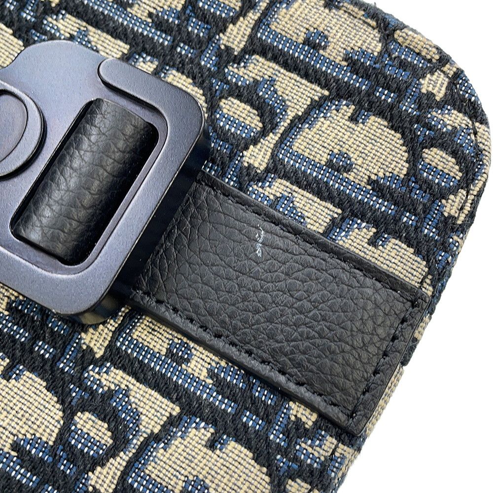 Dior Shoulder Bag Oblique Saddle Vertical Pouch Black Beige Navy — view 6