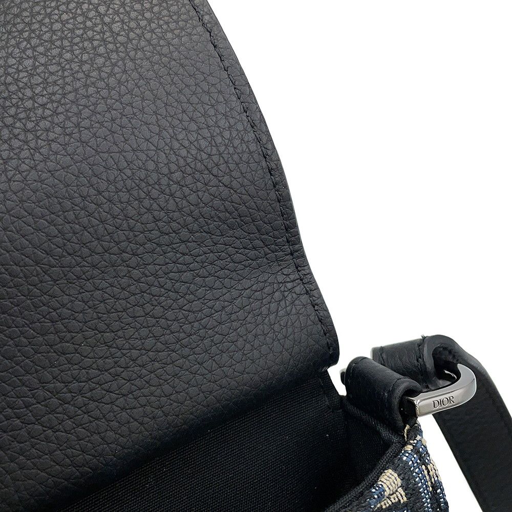 Dior Shoulder Bag Oblique Saddle Vertical Pouch Black Beige Navy — view 7