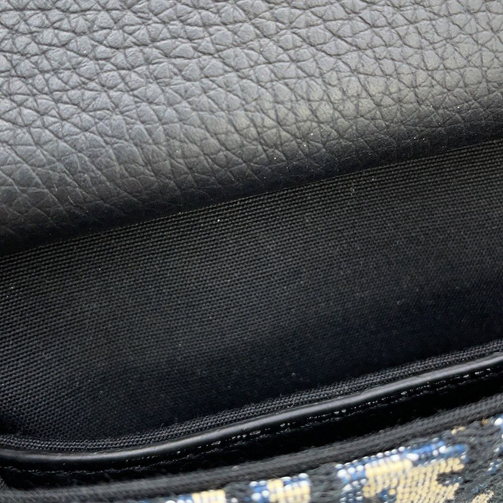 Dior Shoulder Bag Oblique Saddle Vertical Pouch Black Beige Navy — view 8
