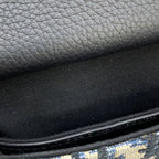 Dior Shoulder Bag Oblique Saddle Vertical Pouch Black Beige Navy — view 8