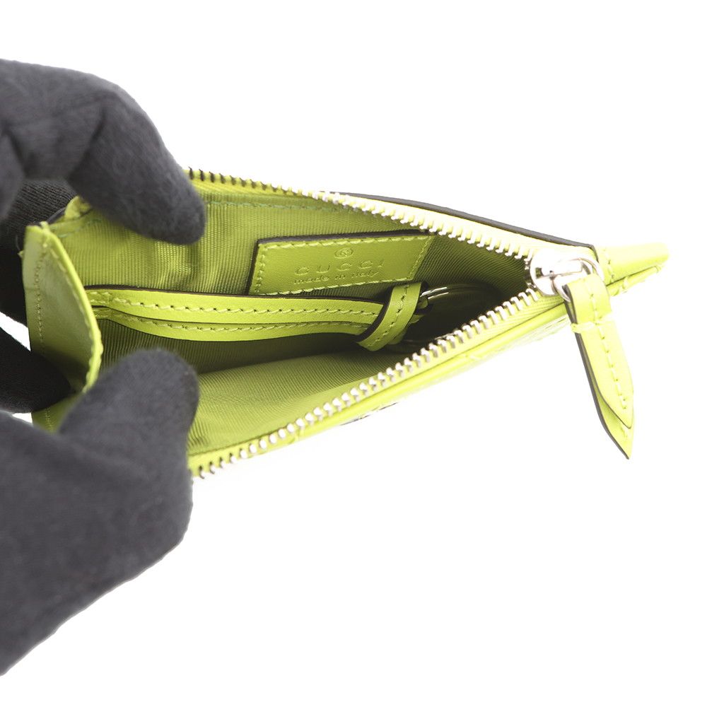 Gucci Key Case GG Marmont Double Chevron Quilted Card Bright Green — view 4