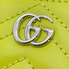 Gucci Key Case GG Marmont Double Chevron Quilted Card Bright Green — view 5