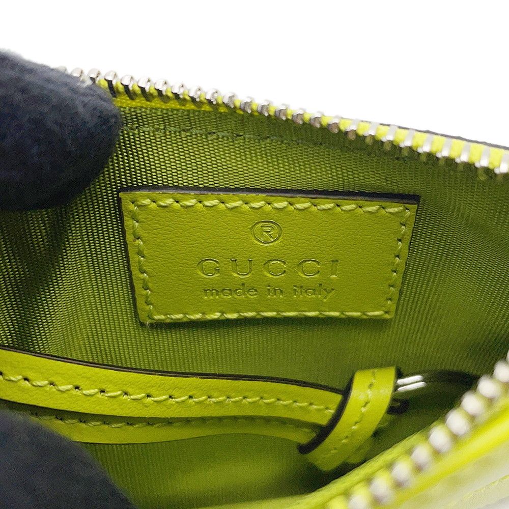 Gucci Key Case GG Marmont Double Chevron Quilted Card Bright Green — view 7