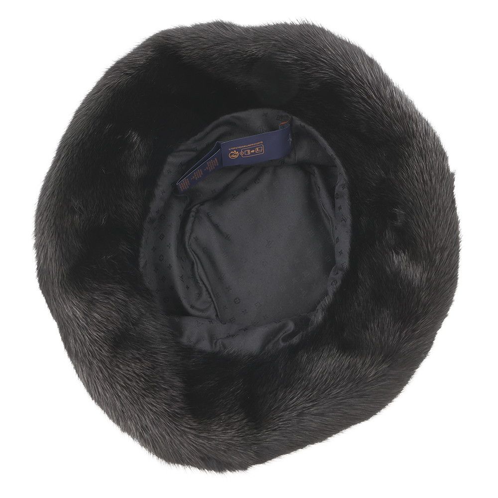 Louis Vuitton Hat Monogram Flower Bucket LV Cozy Mink Noir Black — view 5
