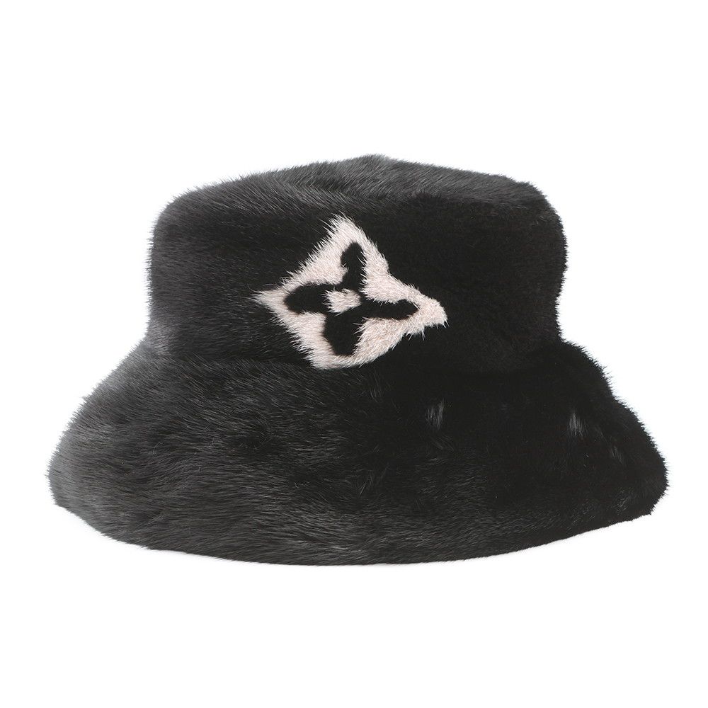 Louis Vuitton Hat Monogram Flower Bucket LV Cozy Mink Noir Black — view 2