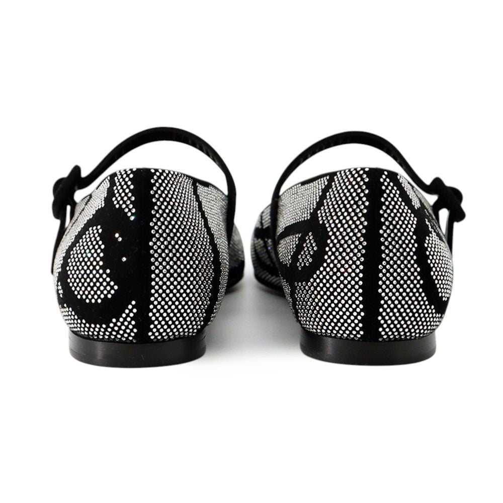 Hermes Ballet Shoes Light Rhinestone Suede 36 Black — view 3