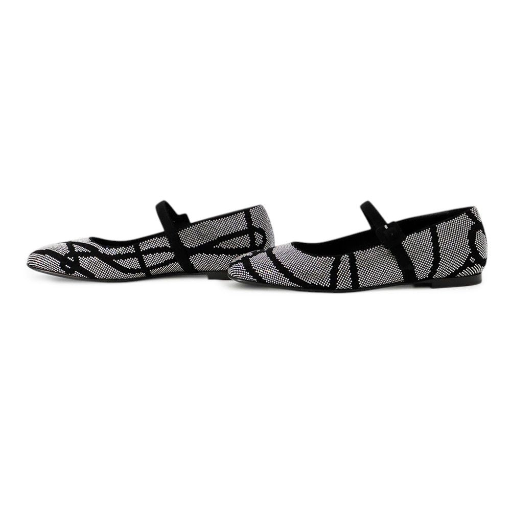 Hermes Ballet Shoes Light Rhinestone Suede 36 Black — view 2