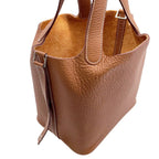 Hermes Handbag Picotin Lock PM Gold Silver Taurillon Clemence — view 6