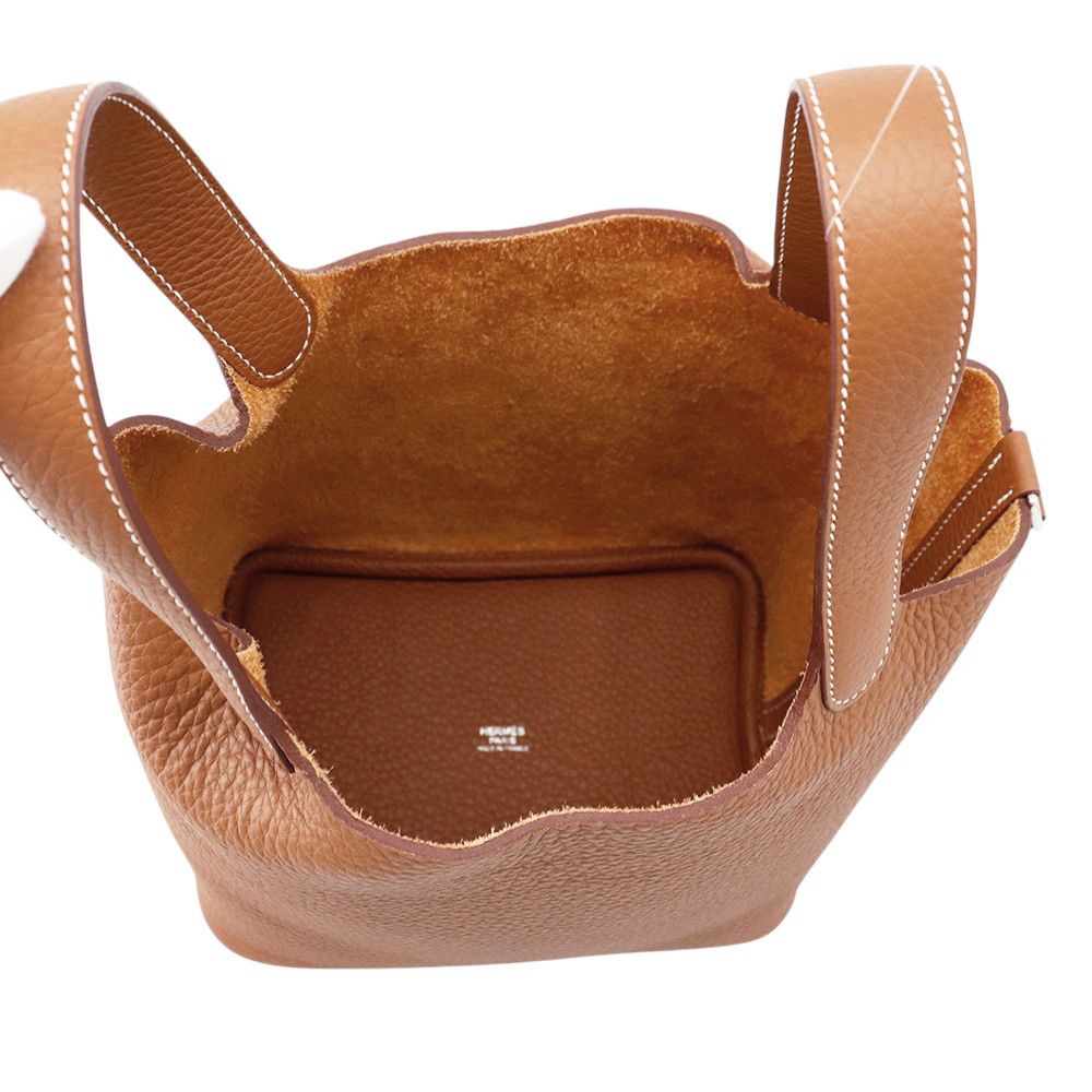 Hermes Handbag Picotin Lock PM Gold Silver Taurillon Clemence — view 5