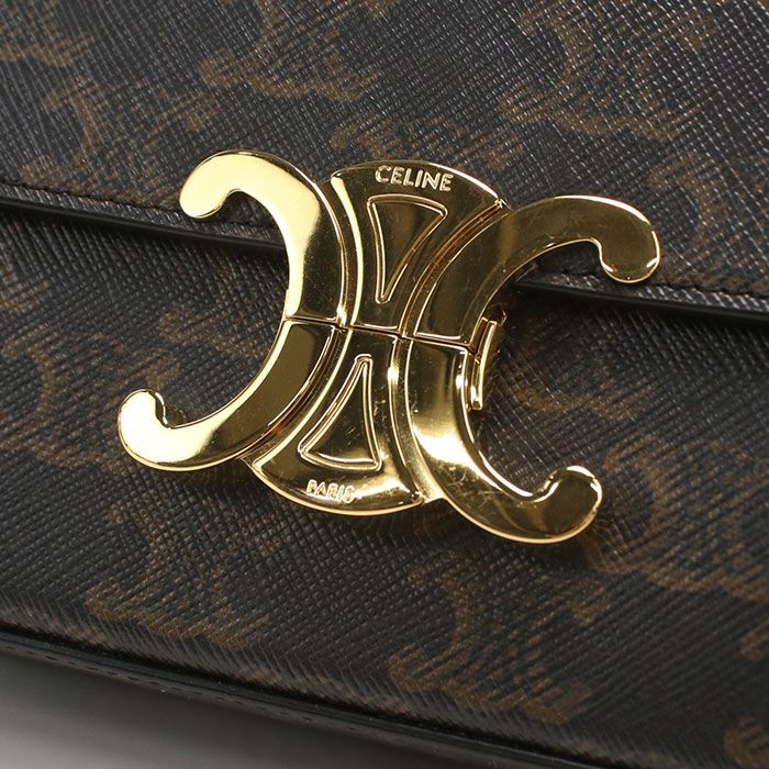 Celine Chain Triomphe Canvas Shoulder Bag — view 4
