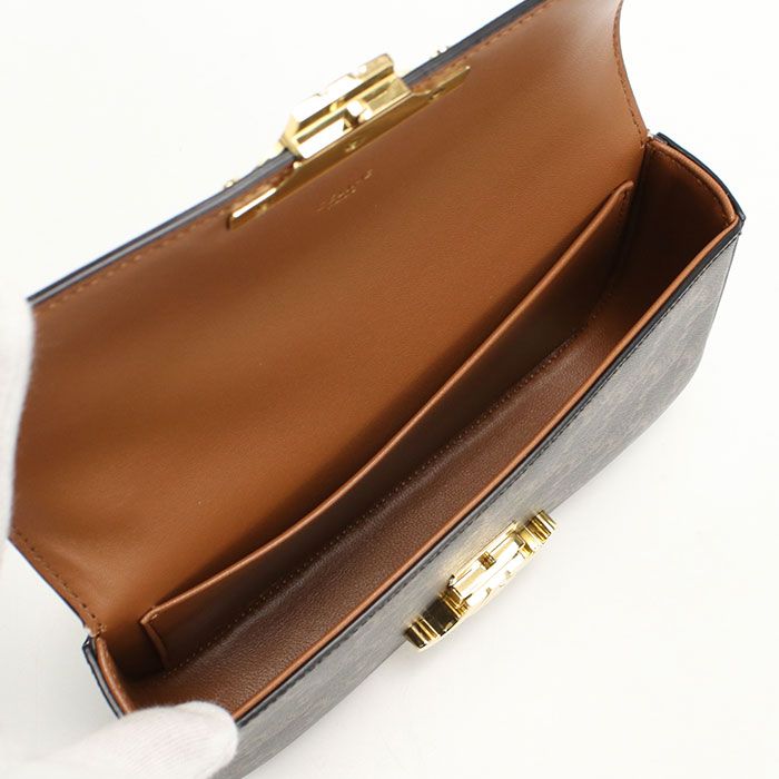 Celine Chain Triomphe Canvas Shoulder Bag — view 3