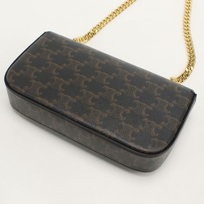 Celine Chain Triomphe Canvas Shoulder Bag — view 2