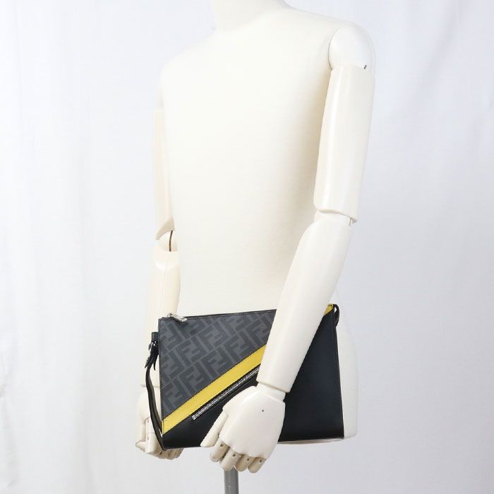 Fendi Diagonal Clutch Leather — view 8