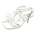 Louis Vuitton Icon Logo Studded Square Toe Sandals Shoes White — view 2