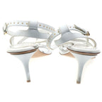 Louis Vuitton Icon Logo Studded Square Toe Sandals Shoes White — view 3