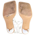 Louis Vuitton Icon Logo Studded Square Toe Sandals Shoes White — view 5