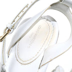 Louis Vuitton Icon Logo Studded Square Toe Sandals Shoes White — view 6