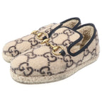 Gucci GG Shearling Horsebit Low Cut Shoes Slip on Beige — view 2