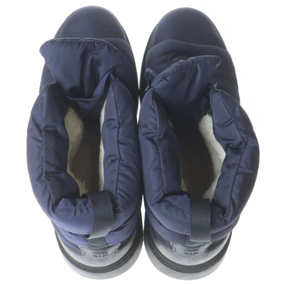 Chanel Snow Boot CC Logo Shearling Nylon Boots High Cut Shoes Navy — view 4